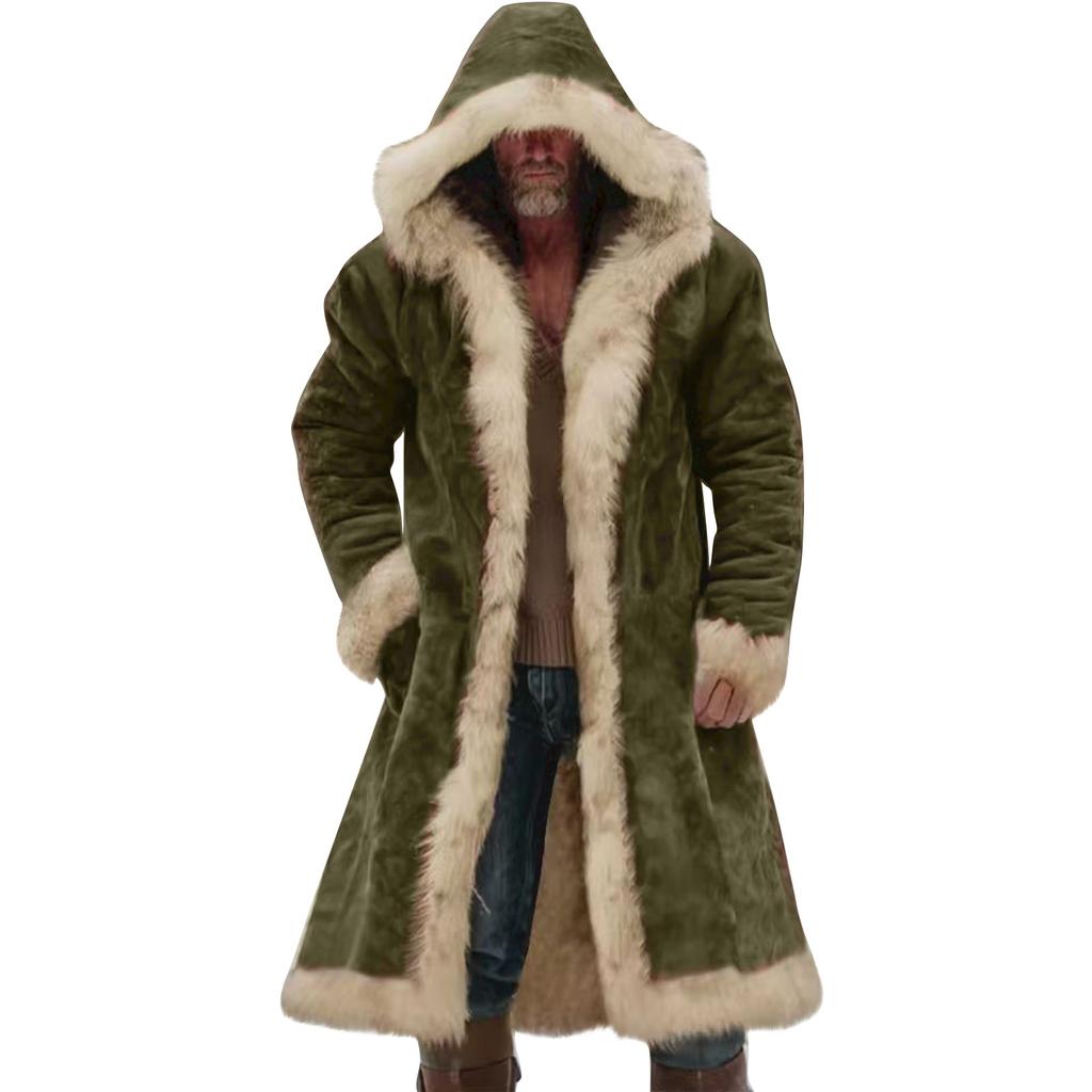 Chaqueta de Trabajo para Hombre con Bolsillo de Botón de Color Sólido Talla Plus Abrigo Largo Casual para Hombre