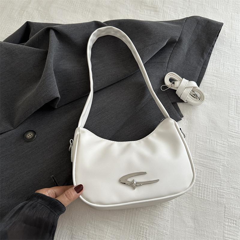 Trendy Pu Crescent Shoulder Bag 2024 Fashion Crossbody For Women With Stitching