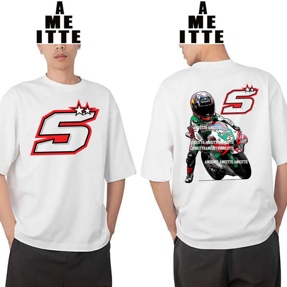 Legend New 2025 Johann Zarco 5 Gp Racing Tshirt Summer Unisex Short Sleeve Moto Sport Boy Casual Tees Motorcycle White Tops