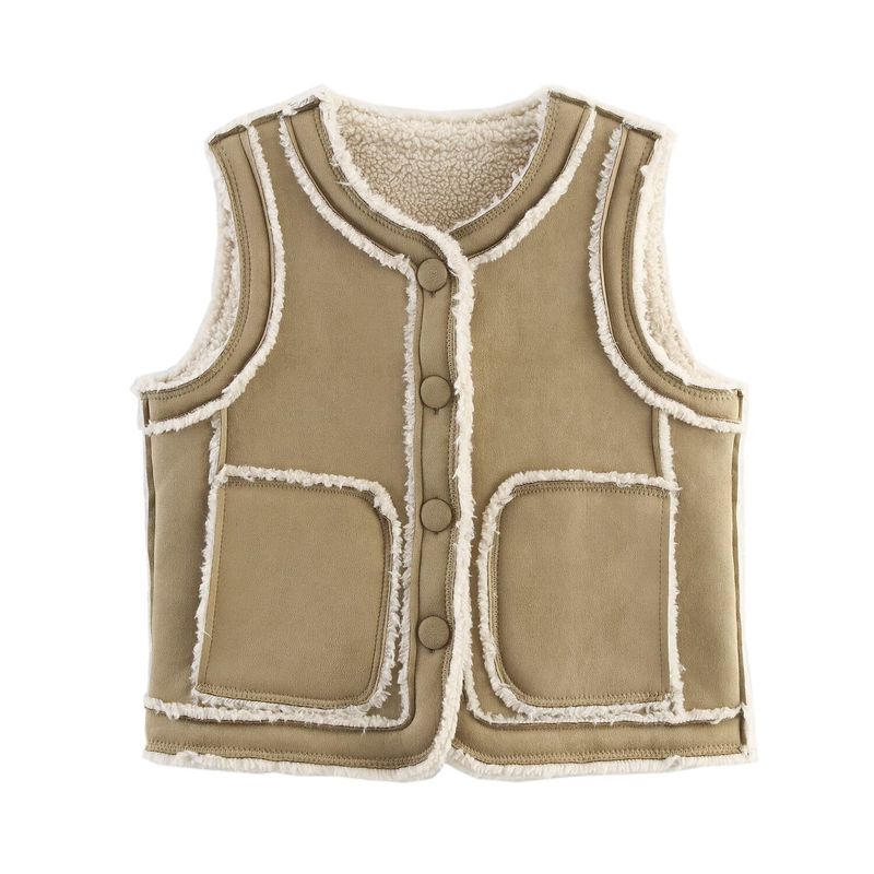 Zbzr Autumn New Women Clothes European and American Fan Car Suede Fur Fur Button Vest Vest