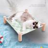 Breathable Pine Wood Rattan Woven Folding Pet Bed - Moisture-proof, Removable, Washable, Four Seasons Style.