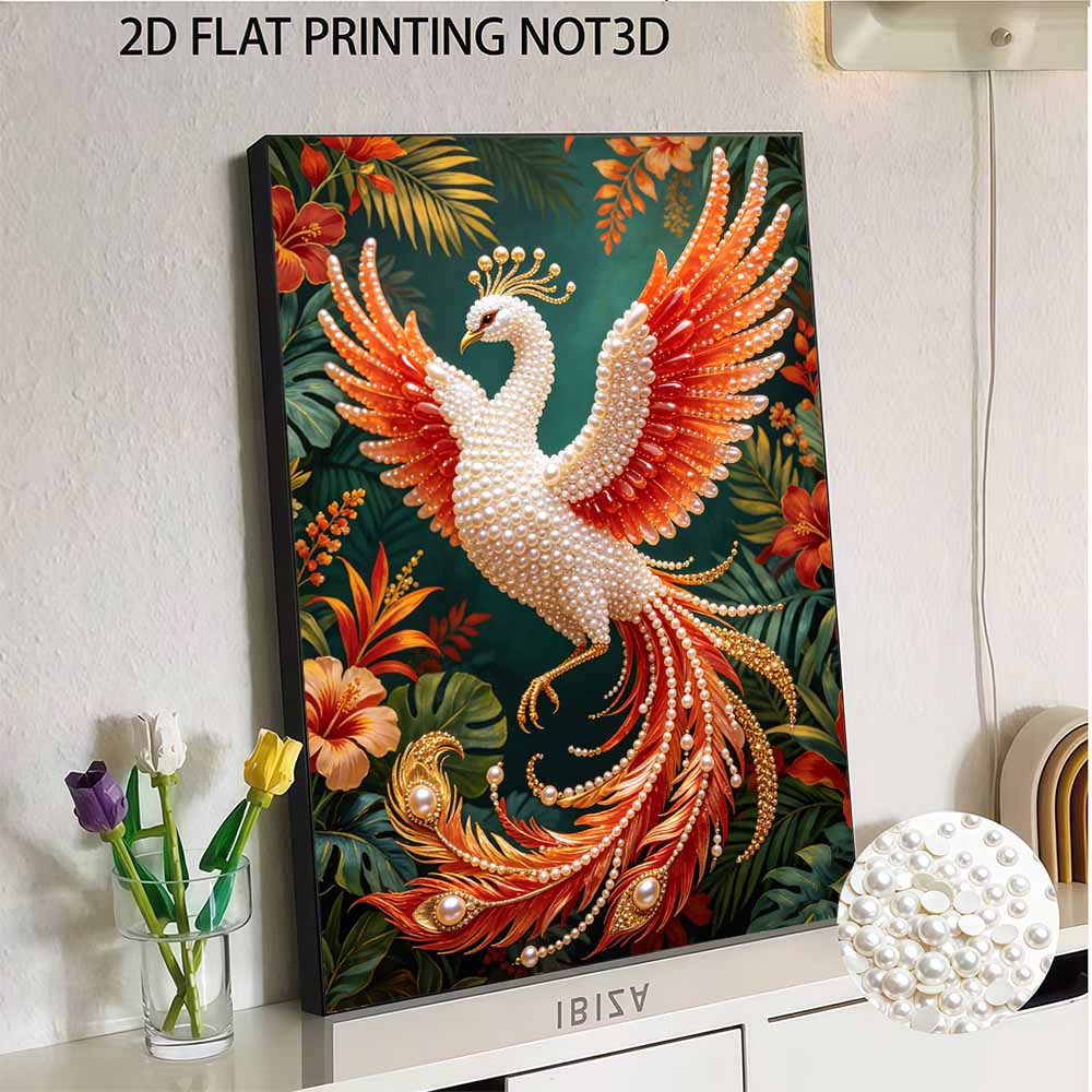 Kit de Peinture Phoenix Art Perle DIY Broderie Strass Cristal 5D pour Décoration Murale Chambre Salon Artisanat Fait Main