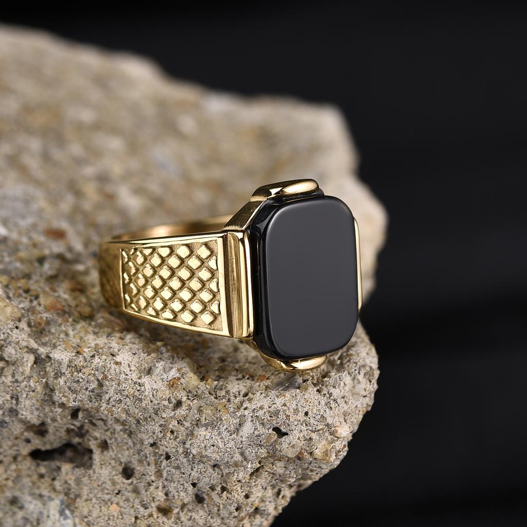 R3351g Men's High Quality Vintage Stainless Steel Zircon Styles Ring Jewelry