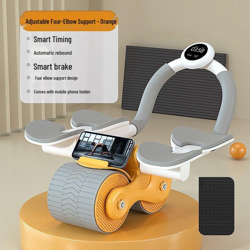 Automatic Rebound Ab Wheel with Elbow Support