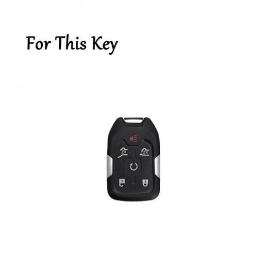Zinc Alloy Leather Car Key Fob Case Cover For GMC Yukon For Chevy Tahoe Suburban