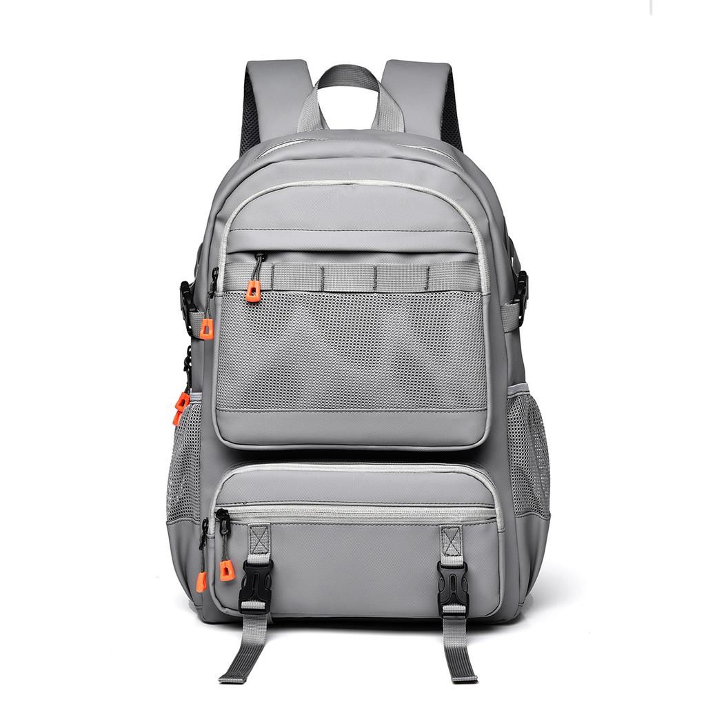 Solid Color Simple Double-shoulder Business Travel Computer Backpack for Junior High School, Senior High School and College Students