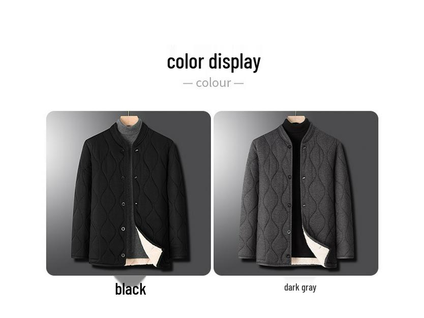 Woodpecker Men's Winter Alpaca Wool Cotton Warm Jacket for Mid-aged & Elderly