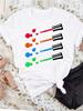 Maycaur New Nail Polishl Women's Fashion Tops 90s Girls Streetwear Casual Short Sleeve T-shirts Women's T-shirts Female Tops Tee