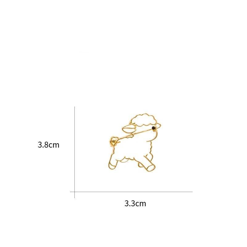 Cute Golden Hollow Sheep Brooch Cartoon Design For Jackets Scarves Bags Daily Wear Accessory