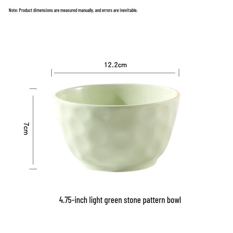 

Cream Style 10-Piece Ceramic Rice Bowl Set: Round & Square Plates, Creative Internet Celebrity Tableware