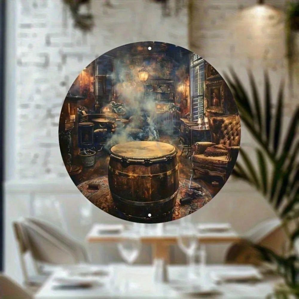 Handmade Metal Tin Plate Wall Art Home Decor 20x20cm