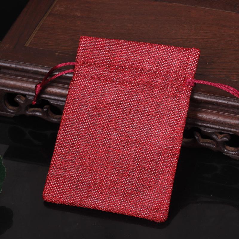 Custom Printed Linen Drawstring Sachet Bag for Jewelry Packaging and Storage