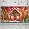 Gingerbread Houses and Christmas Tree Banners Are Ideal for Outdoor Garden Porch Decorations and Winter Holiday Parties