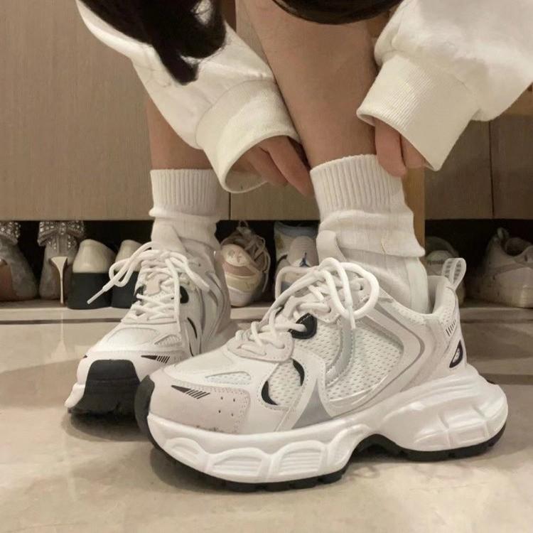 Dad Shoes Women's Shoes New Summer Versatile White Shoes Mesh Breathable Casual Sports Mesh Shoes Pumps
