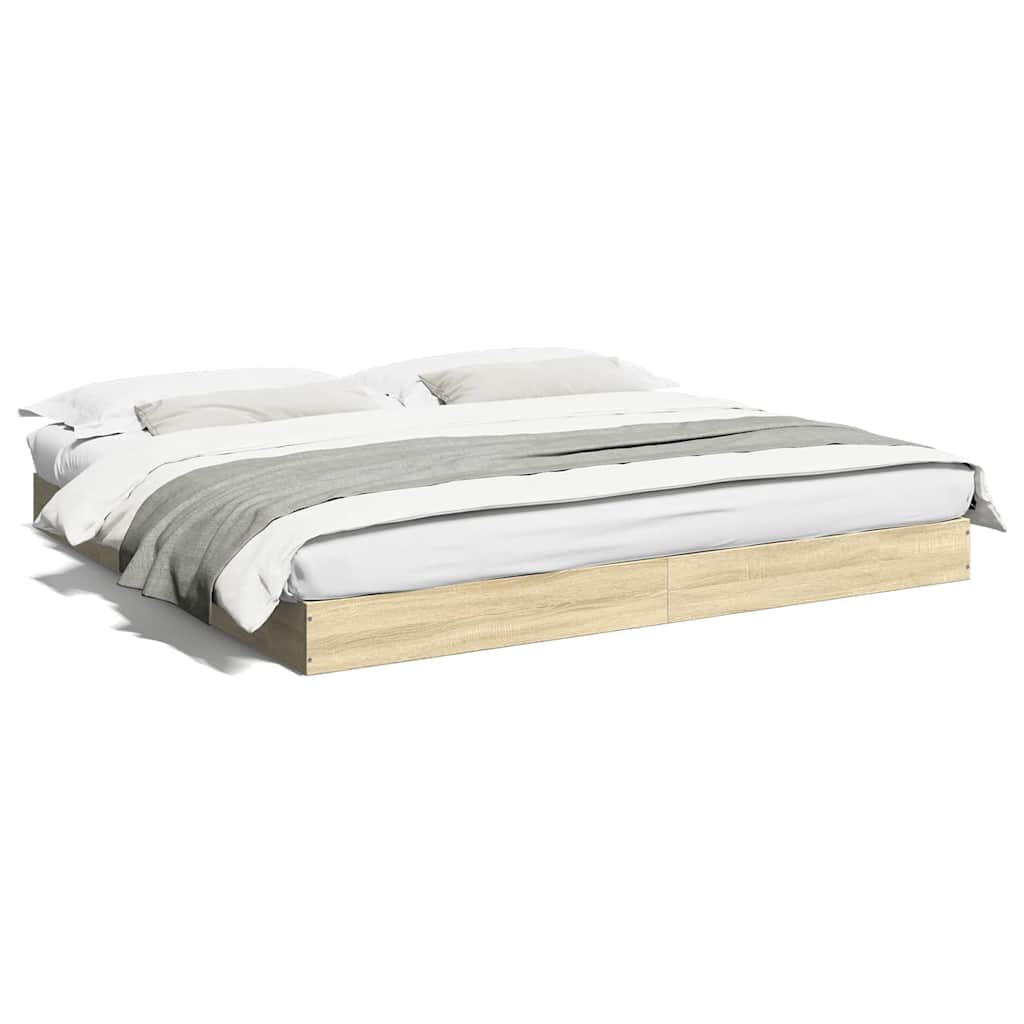 VidaXL Bettgestell ohne Matratze Sonoma-Eiche 180x200 cm Holzwerkstoff