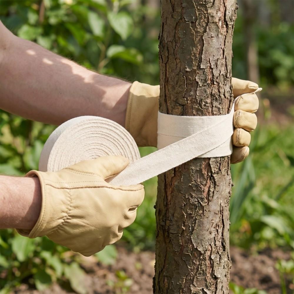 Durable 45m Length Tree Wrap Tape Cotton Sturdy Cotton Twill Tape Soft Breathable Bonsai Wrap Tape Tree Grafting