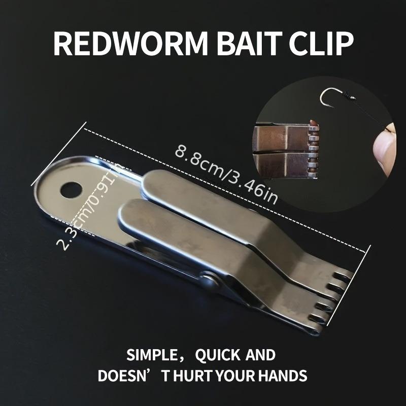 5ks, Klip na nástrahu z nerezové oceli na červy - Rychlý háček a nástroj pro lov živým hmyzem pro všechny rybáře