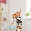 SMAOSTORE Wall Cute Cat Stacking High Stylish Fishbowl and Goldfish Door Waterproof Removable Wallpaper for and Background Walls (Mata) Stickers,