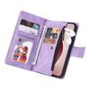 For iPhone 16 Pro Case Leather Folio Wallet Phone Cover with Stand Zipper Pocket