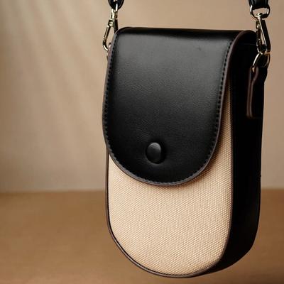 RSINC Petit Sac Bandoulière Semi Ovale Cuir PU Bandoulière Réglable Noir Brillant B0DVPY3R2X
