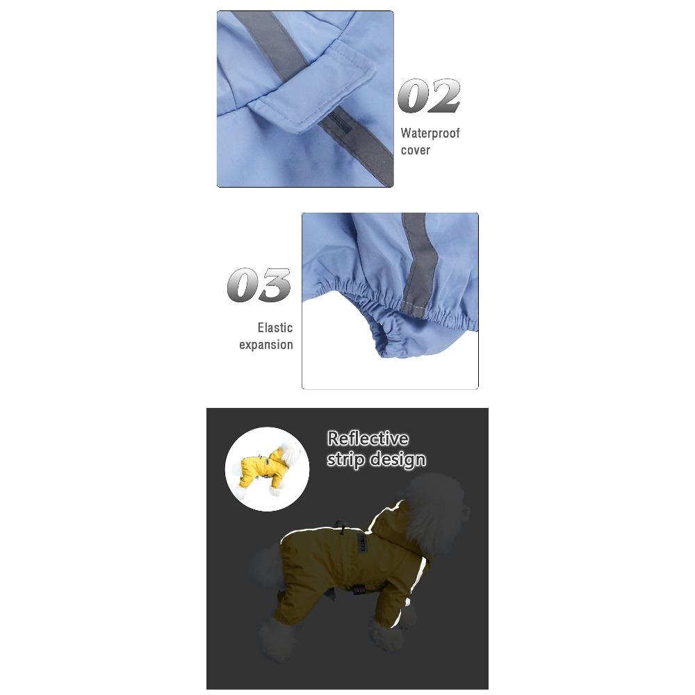 Pet Four-legged Waterproof Raincoat Dog Outdoor Reflective Hooded Waterproof Poncho All-season Rainy Day Dog Suit