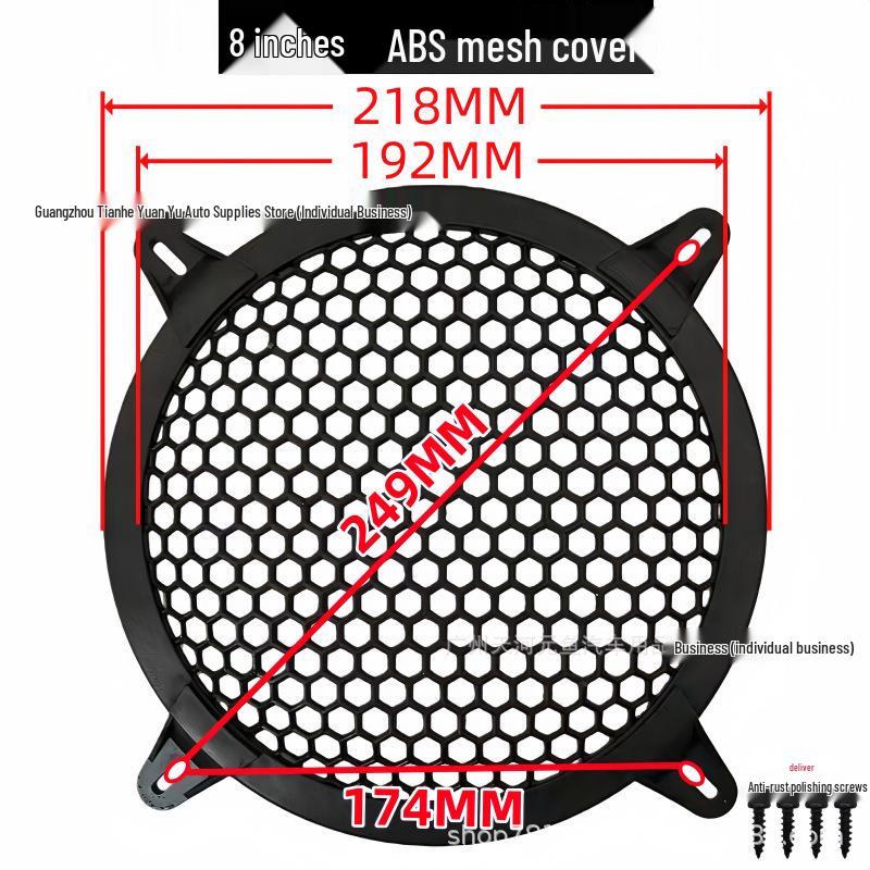 Car Speaker Dustproof Plastic Mesh Grille Cover - Sizes: 2, 3, 4, 5, 6.5, 8, 10 inches