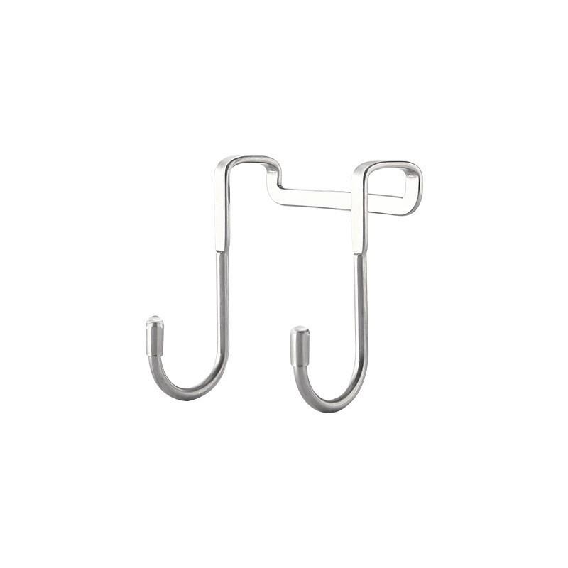 Stainless Steel Hook Free Punching Double S-Shape Hook Kitchen Bathroom Cabinet Door Back Type Coat Towel Storage Hanger