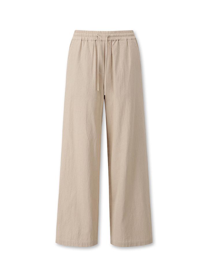 TOPTEN Women'S) Linen-Like Wide Elastic Waist Pants_Msf2Pp2602 (A Type)