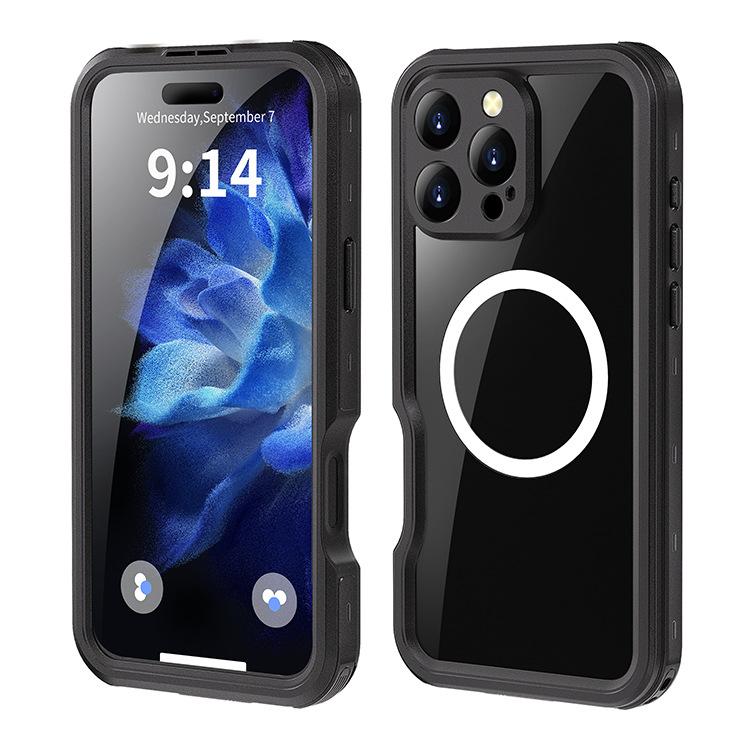 Ip68 Waterproof Phone Cases For Iphone Air 17 16 15 14 Pro Max Plus Swim Underwater Diving Magnetic Full Body Protective Cover