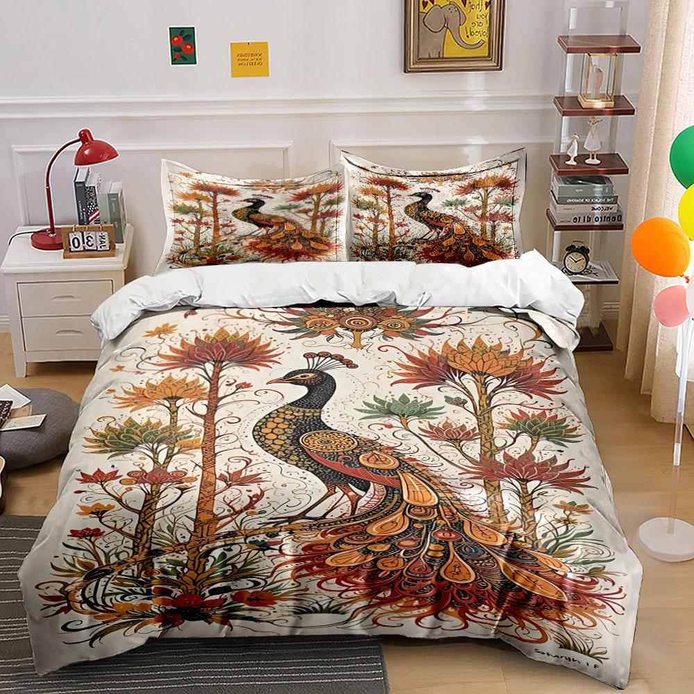 

Detailed peacock and floral. Bedding sets Duvet cover sets Duvet covers Pillowcases(1 * Duvet Cover 2 * Pillowcases, without duvet insert) 135x200cm