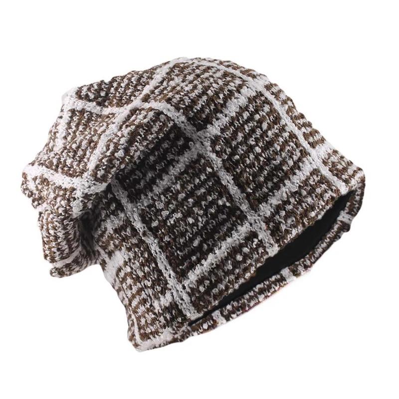 Unisex Beanies New Fashion Spring Autumn Knitted Skullies Casual Outdoor Sport Adult Men Women Hat Plaid Soft Bonnet