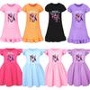 4993 Kinder Mädchen Mira Zoey Rumi Bedrucktes Rüschen Kurzarm Freizeitkleid