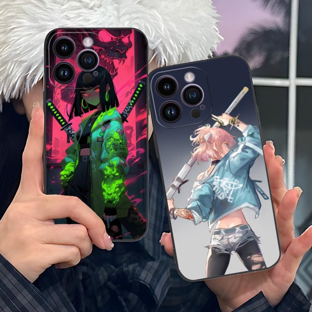 Anime Girl Mobile Phone Case for iPhone 17 16 15 14 13 12 11 X XR XS 8 7 Air Pro Max Plus Mini Colorful Cover Pretty