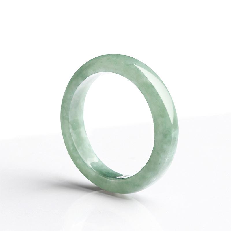 Mary Natural jadeite a-grade bean jade ring, couple s ring set for men and women, jade finger ring jewelry Inner diameter 14mm