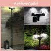 Stylish Dual Head Hexagonal Solar Landscape Light With Versatile Installation Options