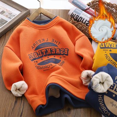 Autunno Inverno Felpe da Ragazzo con Velluto Plus Bambini Felpe con Cappuccio Ispessite Tuta Calda Imbottita per Bambini Top Casual per Adolescenti