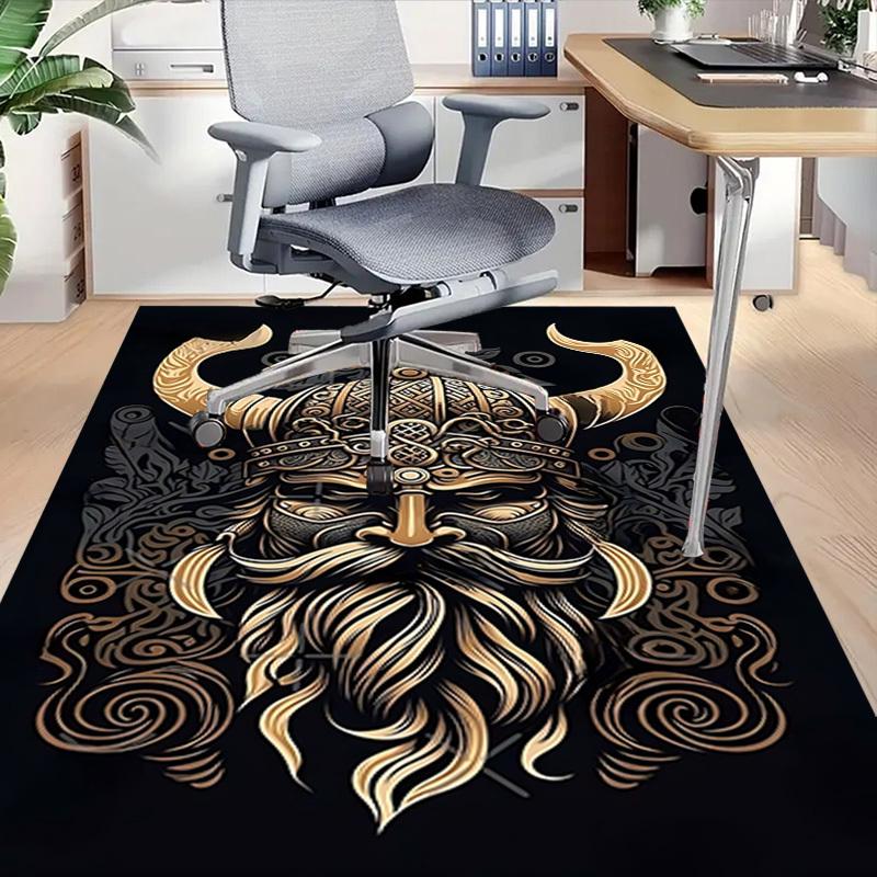 1pc Viking Helmet Carpet Anti Slip Polyester Floor Mat for office,Bedroom