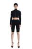 Leeoweeo Zip-Up Long Sleeve T-Shirt (Black)