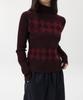 Ohesio Argyle Half Neck Ribbed Knit, Burgundy