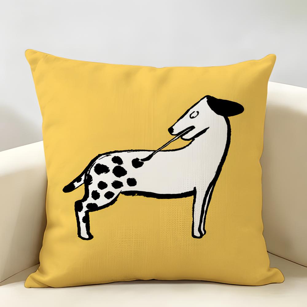 Aesthetic Art JJeanJullien Cushion Cover Natural Linen Organic Fabric DoubleSided Printing Room Sofa Decor Pillow Case