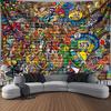 2D Printed Vibrant Street Art Tapestry for Living Room & Dorm