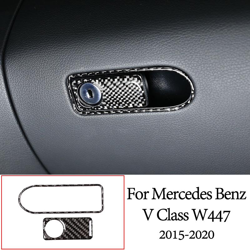 Carbon Fiber Bildør Ratt Multimedia Gears Panel Sticker For Mercedes Benz V Class W447 V260 15-20 Interiør