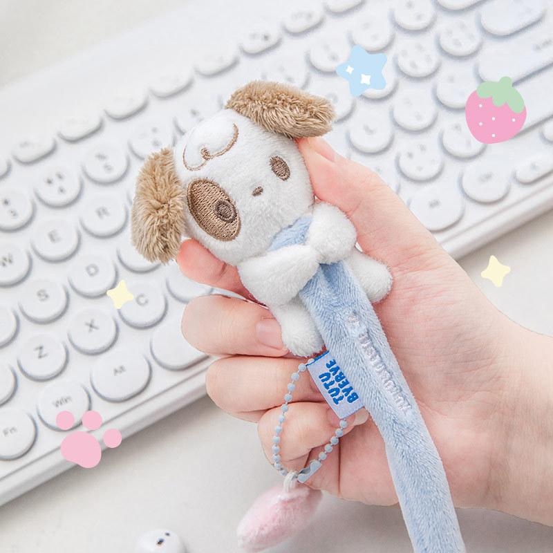 1Pc Ins Cute Cartoon Puppy Kitten Plush Pen Cover for Tablet Capacitive Pen Kawaii Soft Comfortable Non-slip Pen Coat for Girls