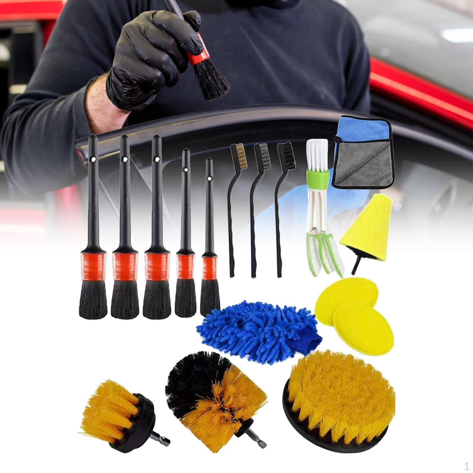 

Автомобильная щетка для чистки, набор дрелей, многофункциональная, для вентиляционных отверстий, колес, простая установка, детали 17Pcs