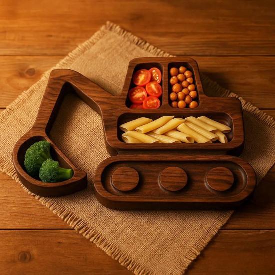Wooden Serving Tray Vehicle Charcuterie Platter Cookie Display Tray for Cold Cuts Cheeses Fruits Nuts Fun Party Tray