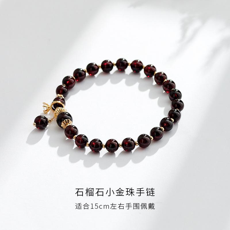 

Natural garnet bracelet for women, unique design, gold-plated crystal bracelet, gift for girlfriend Garnet model