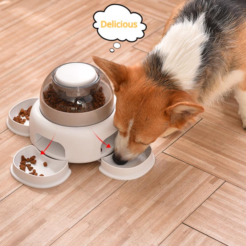 Dog Feeder Bowl Interactive Dog Feeder Pop Up Cat Dog Food Toy Slow Feeding Snack Dispenser Bowl Training Dogs Feeding Bowls