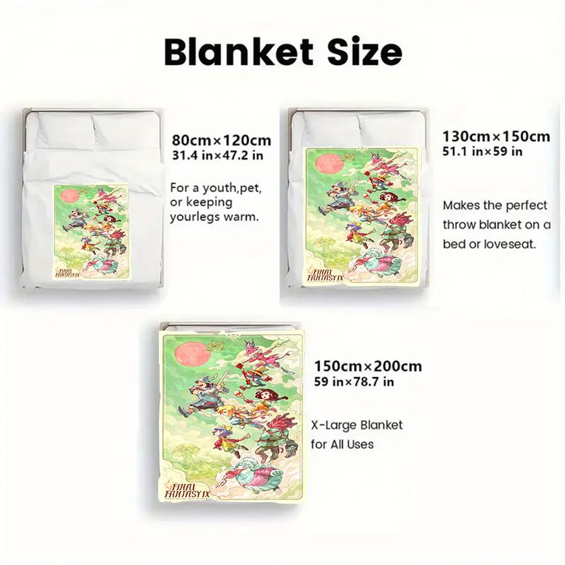 FFIX Characters 2D Flat Pattern Flannel Blanket High quality All Seasons Warmth and Comfort Perfect for Christmas Gifts.PMT0914138