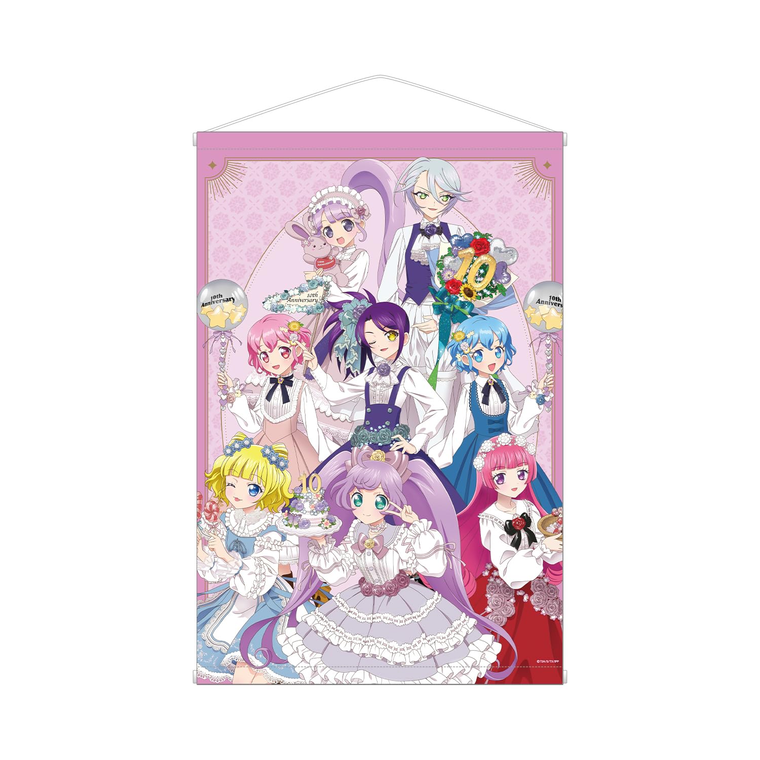 

PriPara 10-я годовщина Оригинальный рисунок Групповой Фестиваль цветов B2 Гобелен версия.