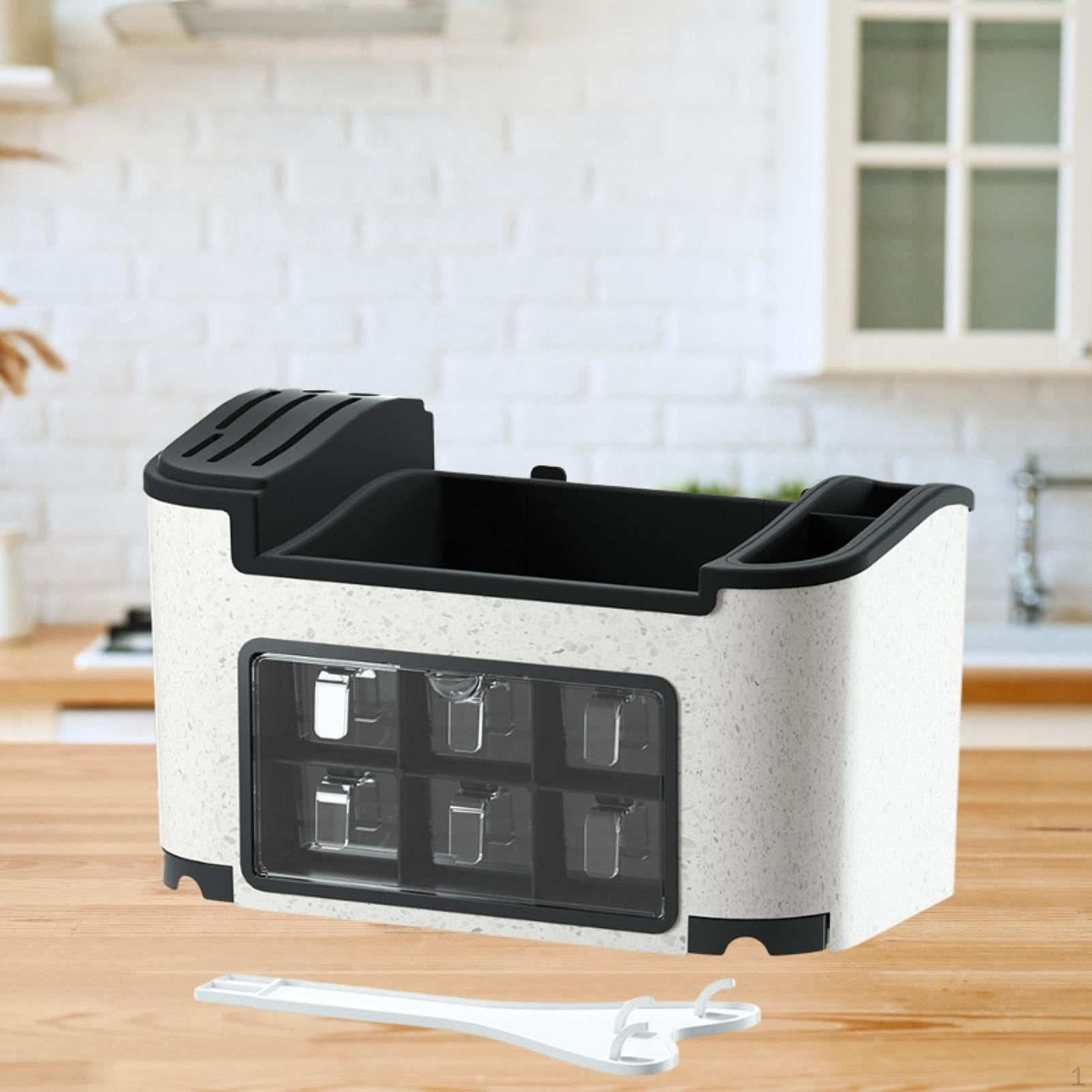 

Кухонный органайзер, держатель для приправ, подставка для специй, легкий доступ и видимость, практично для white with pattern